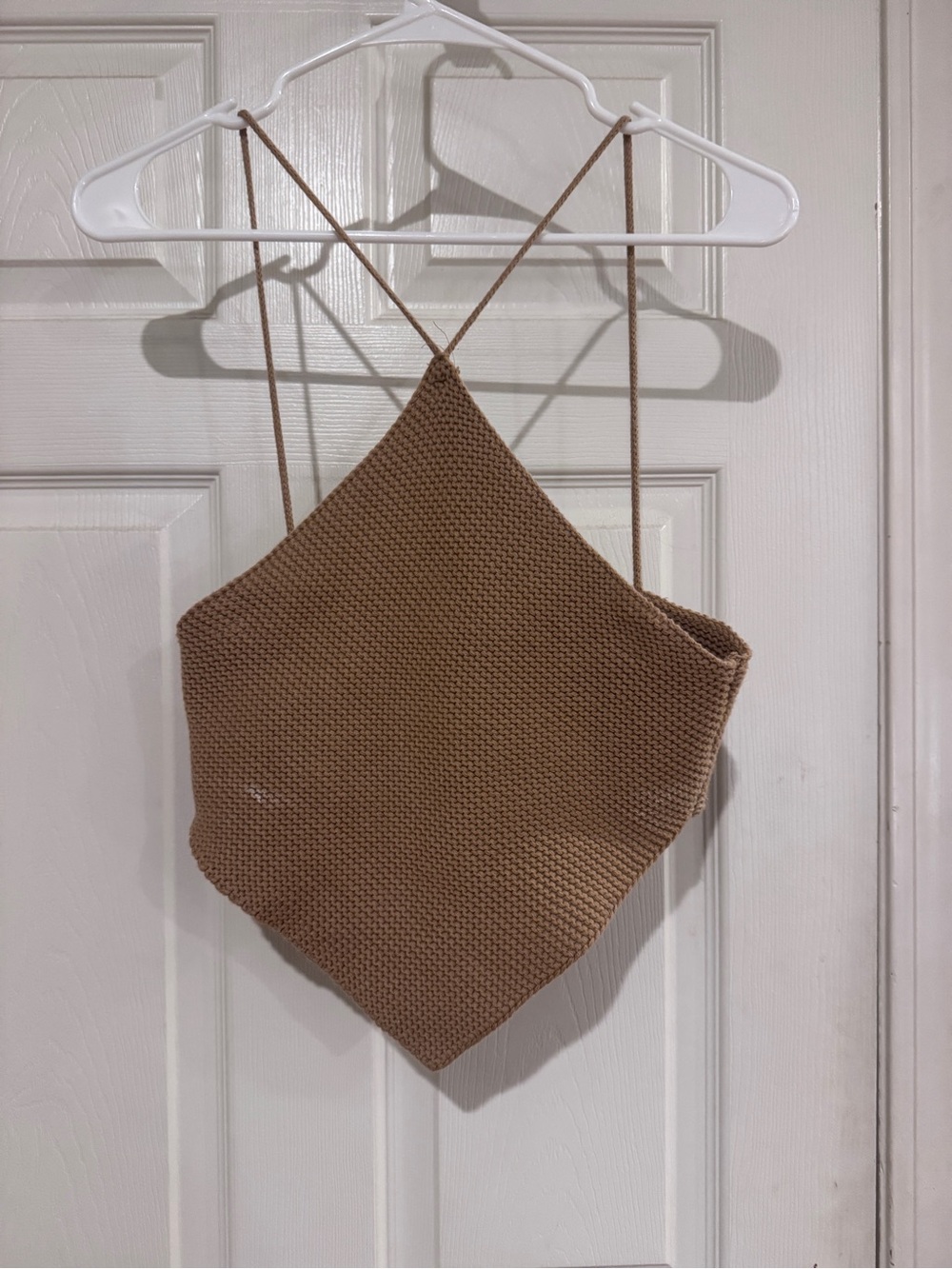 Casual Knit Halter Tank Top - Brown